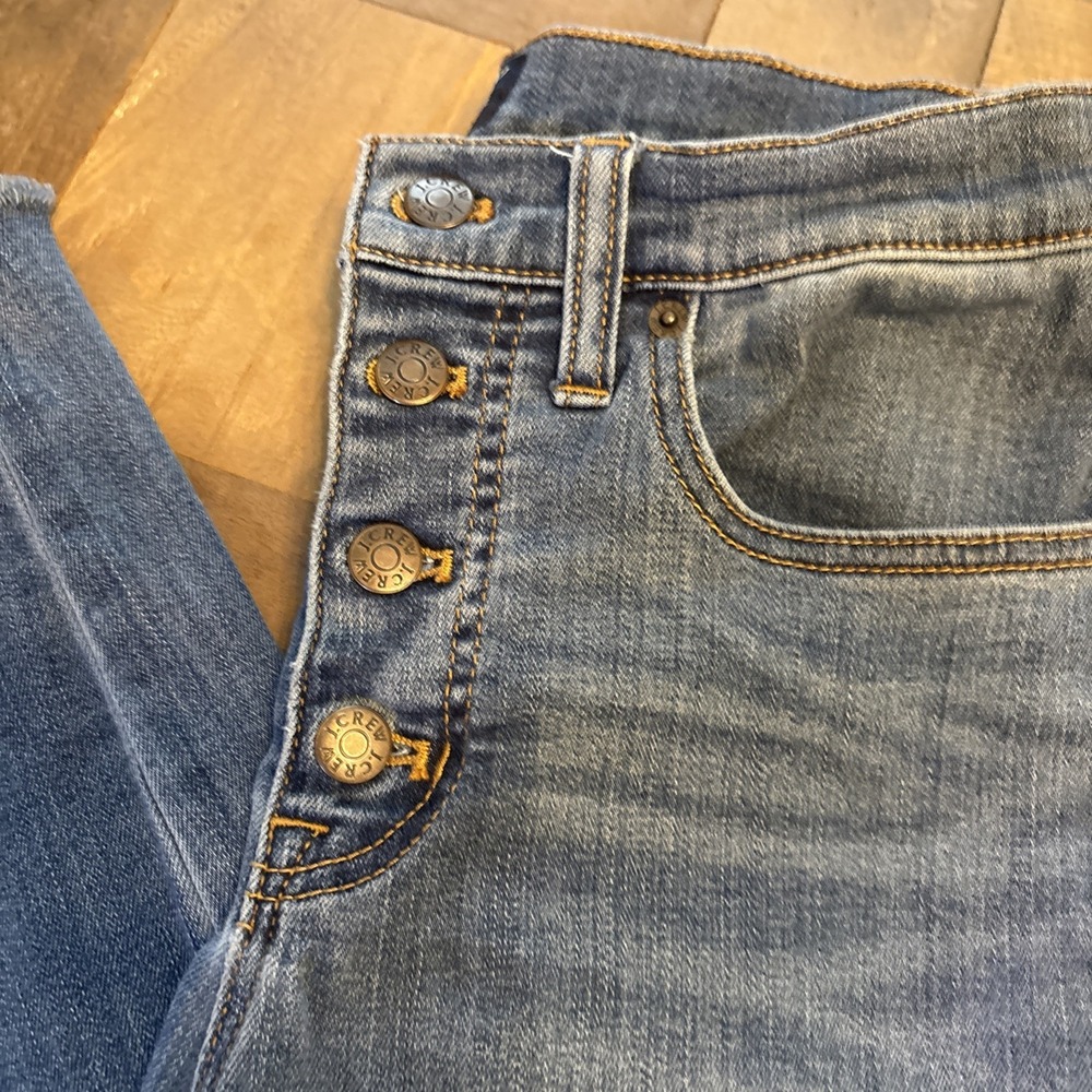 J. Crew Women's Size 27 High Rise Skinny Stretch Jeans Raw Hem Button fly